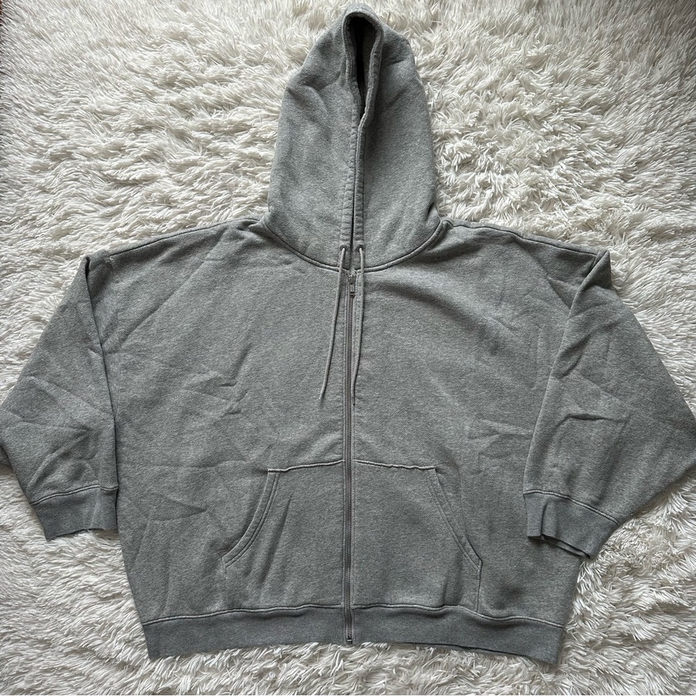 Jcrew Heritage Fleece Zip Up Hoodie Gray Size 3X - Picture 2 of 12